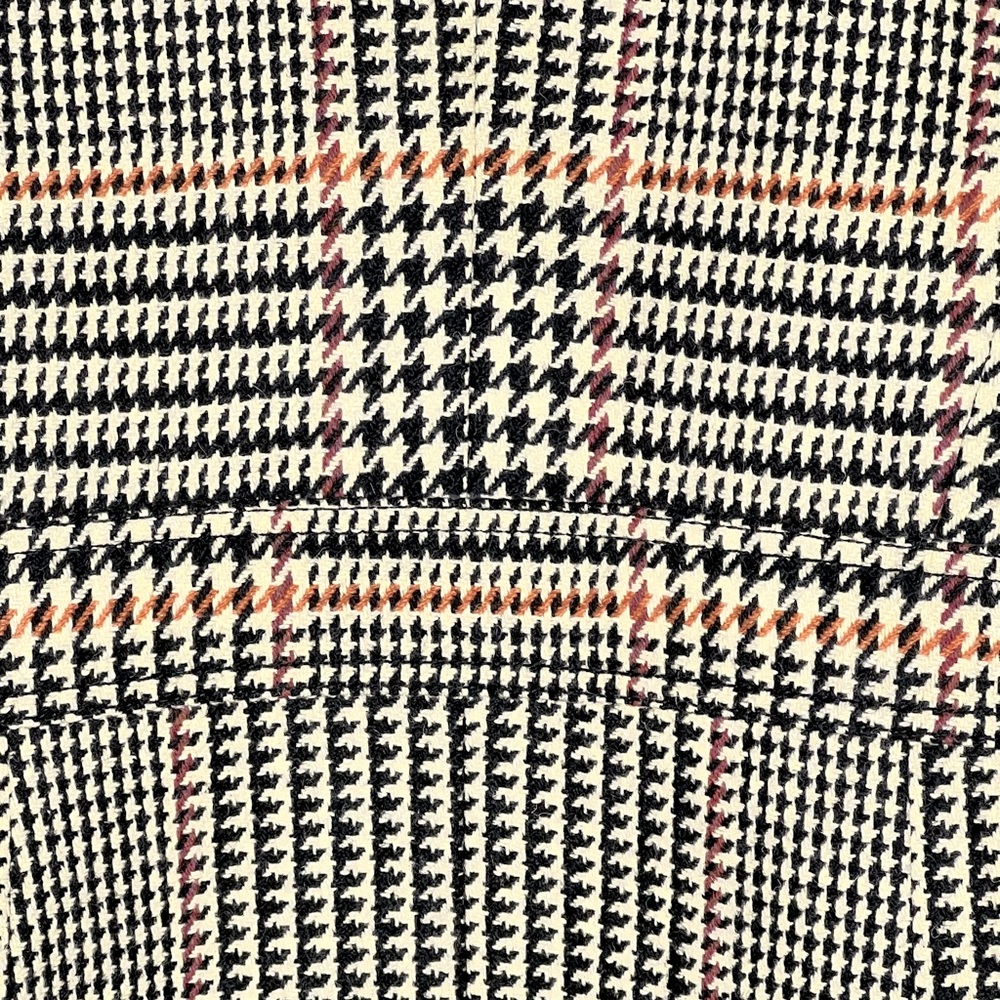 J. Crew Black and White Houndstooth Plaid Coat with Tan Accents. - Picture 7 of 8